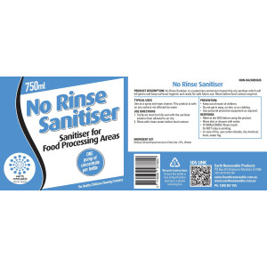 No Rinse Sanitiser Spray Bottle Labels